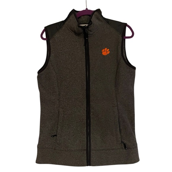 Cutter‎ & Buck Clemson Tigers Gray Vest Men’s L Full-Zip NWOT - Picture 1 of 5